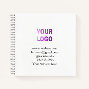 simple minimal add your logo/design here text  pos notebook