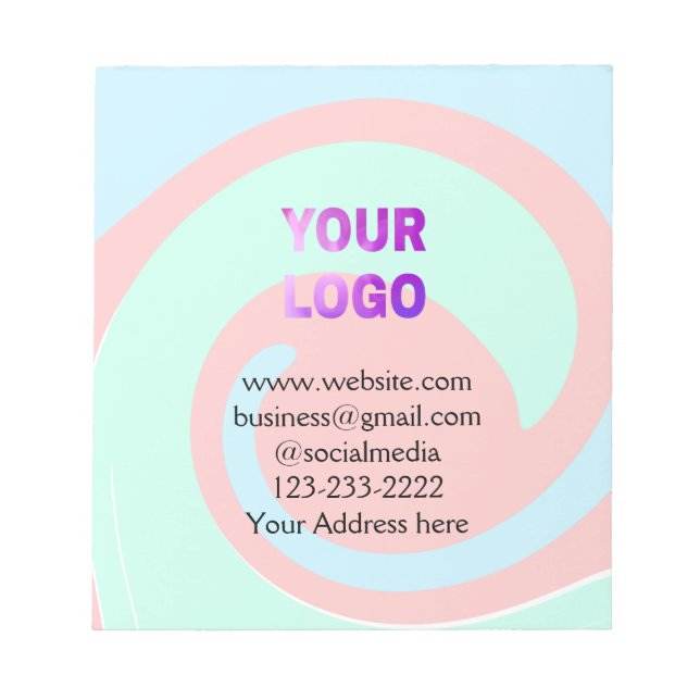 simple minimal add your logo/design here text  pos notepad (Front)