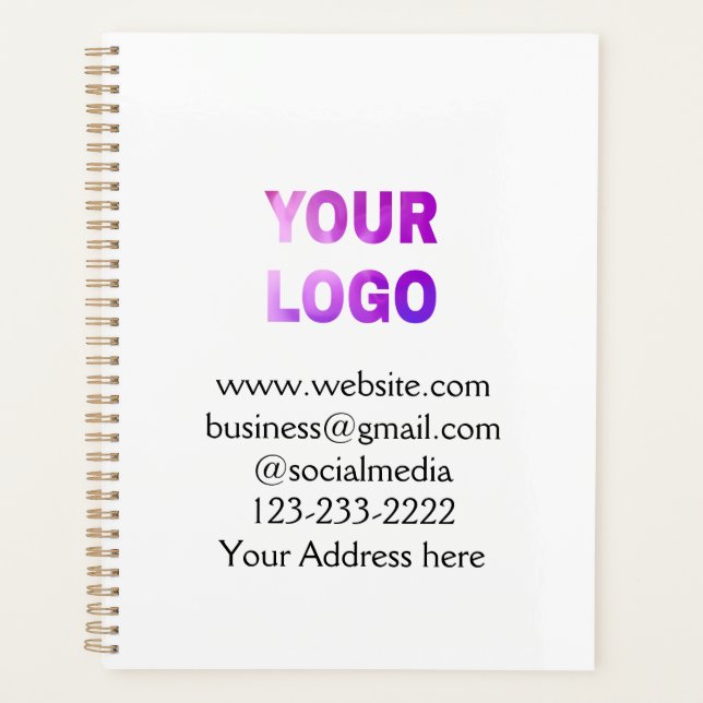 simple minimal add your logo/design here text  pos planner (Front)