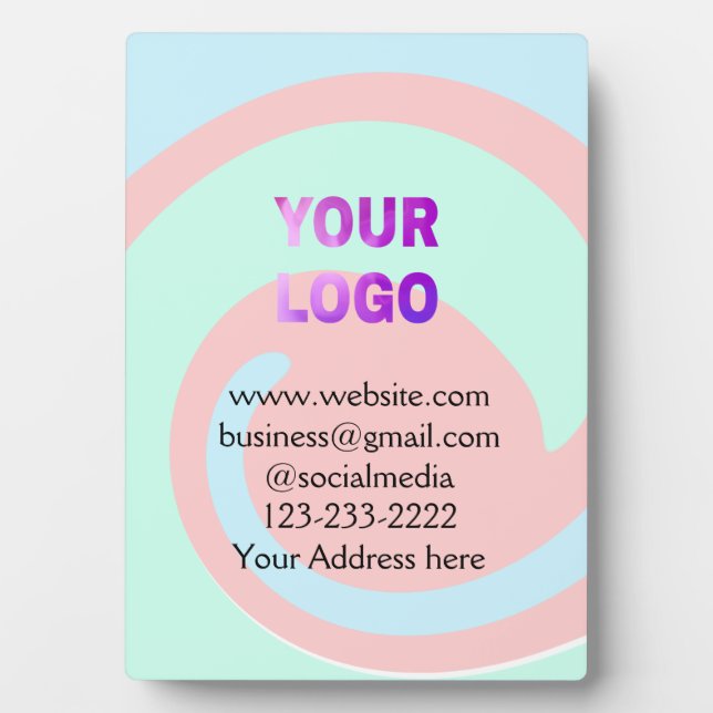 simple minimal add your logo/design here text  pos plaque (Front)