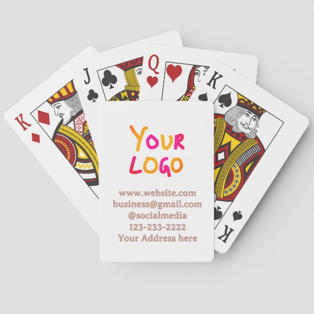 simple minimal add your logo/design here text  pos playing cards (Back)