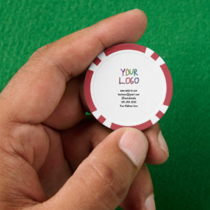 simple minimal add your logo/design here text  pos poker chips