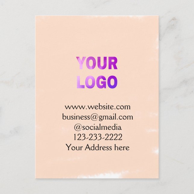 simple minimal add your logo/design here text  pos postcard (Front)