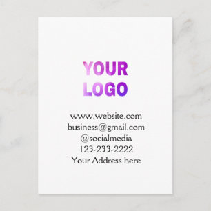 simple minimal add your logo/design here text  pos postcard