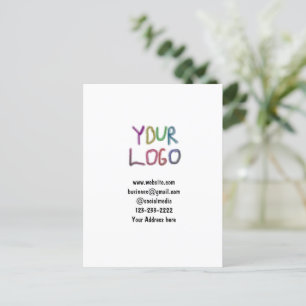 simple minimal add your logo/design here text  pos postcard