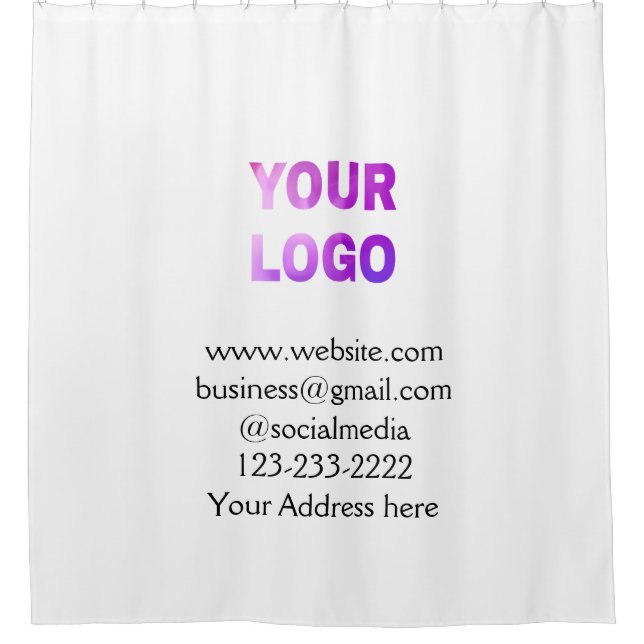 simple minimal add your logo/design here text  pos shower curtain (Front)