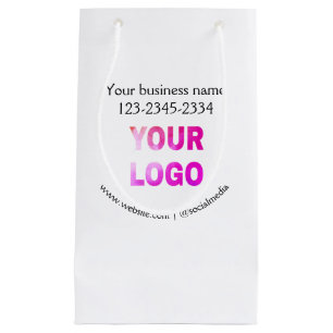 simple minimal add your logo/design here text pos small gift bag
