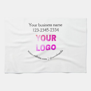 simple minimal add your logo/design here text pos tea towel