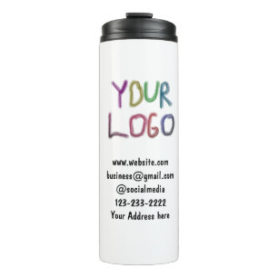 simple minimal add your logo/design here text  pos thermal tumbler