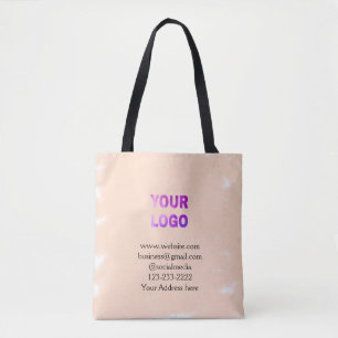 simple minimal add your logo/design here text pos tote bag
