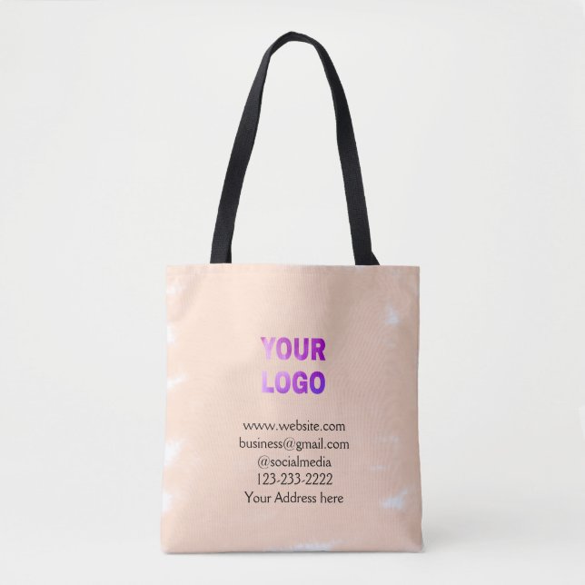simple minimal add your logo/design here text  pos tote bag (Front)