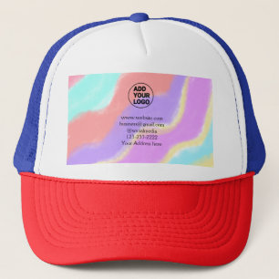 simple minimal add your logo/design here text pos trucker hat