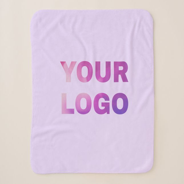 simple minimal add your logo/design here text      sherpa blanket (Front)