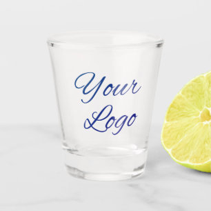 simple minimal add your logo/design here text shot glass