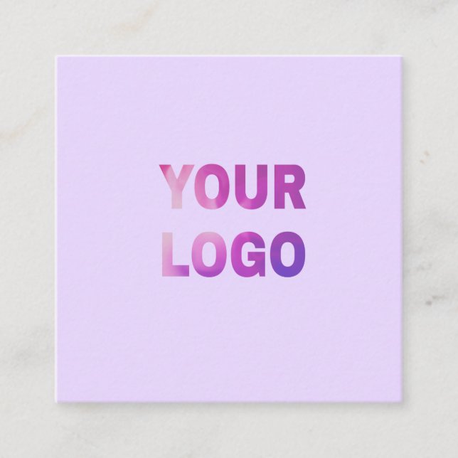 simple minimal add your logo/design here text      square business card (Front)