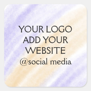 simple minimal add your logo/design here text square sticker