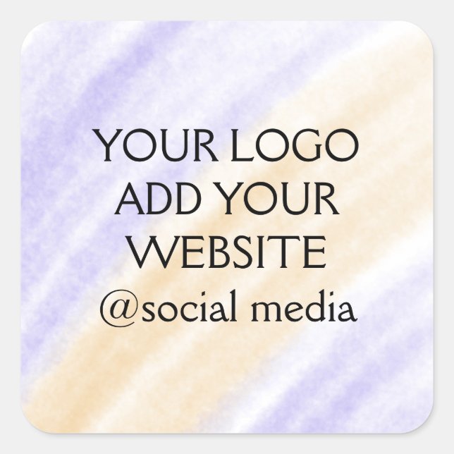 simple minimal add your logo/design here text      square sticker (Front)