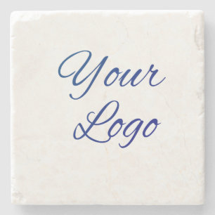 simple minimal add your logo/design here text stone coaster
