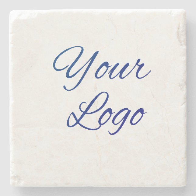 simple minimal add your logo/design here text      stone coaster (Front)