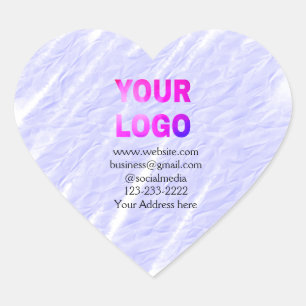 simple minimal add your logo/design here text  thr heart sticker