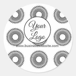 simple minimal add your logo/design mandala websit classic round sticker