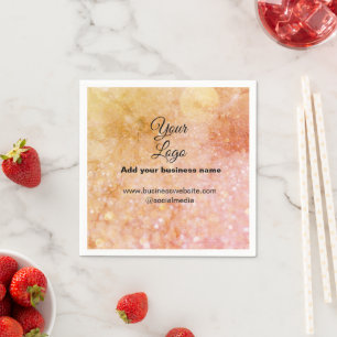 simple minimal add your logo/design pink orange gl napkin