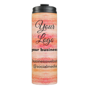 simple minimal add your logo/design pink orange gl thermal tumbler