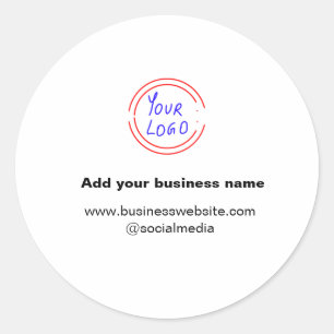 simple minimal add your logo/design watercolor     classic round sticker