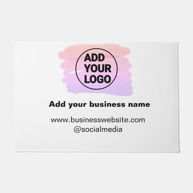 simple minimal add your logo/design watercolor     doormat (Front)