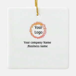 simple minimal add your logo gold website social t ceramic ornament