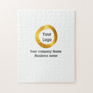 simple minimal add your logo gold website social t jigsaw puzzle