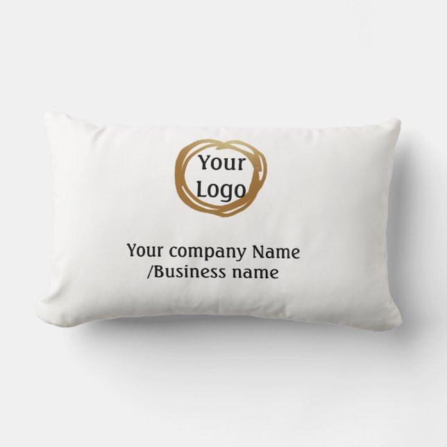 simple minimal add your logo gold website social t lumbar cushion (Front)