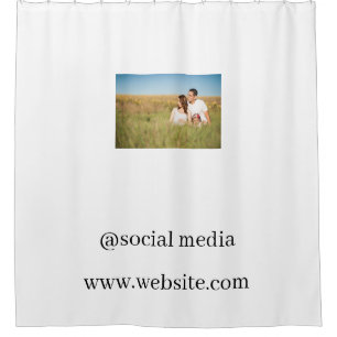 simple minimal add your logo name watercolor show shower curtain