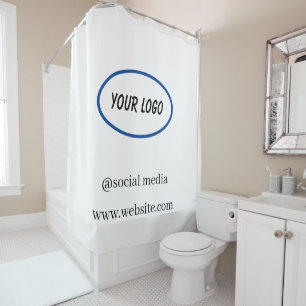 simple minimal add your logo name watercolor show shower curtain
