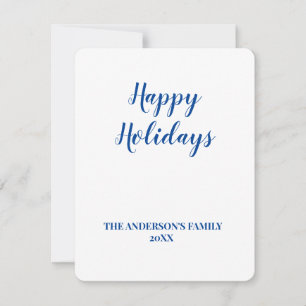 Simple minimal add your logo text name holiday card
