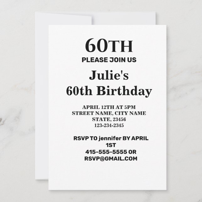 Simple minimal add your logo text name invitation (Front)