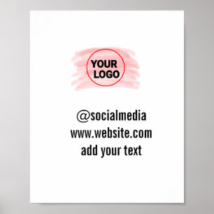 Simple minimal add your logo text name poster