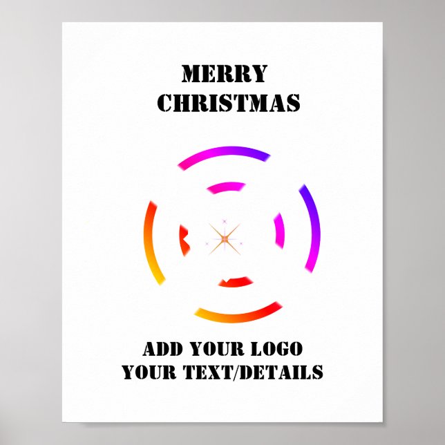 Simple minimal add your logo text name poster (Front)