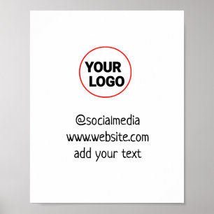 Simple minimal add your logo text name poster