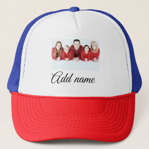 simple minimal add your mum photo name mum gift  trucker hat