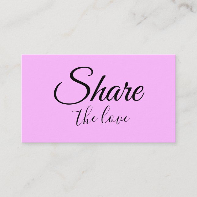 SIMPLE MINIMAL add your name address share the luv Referral Card (Front)