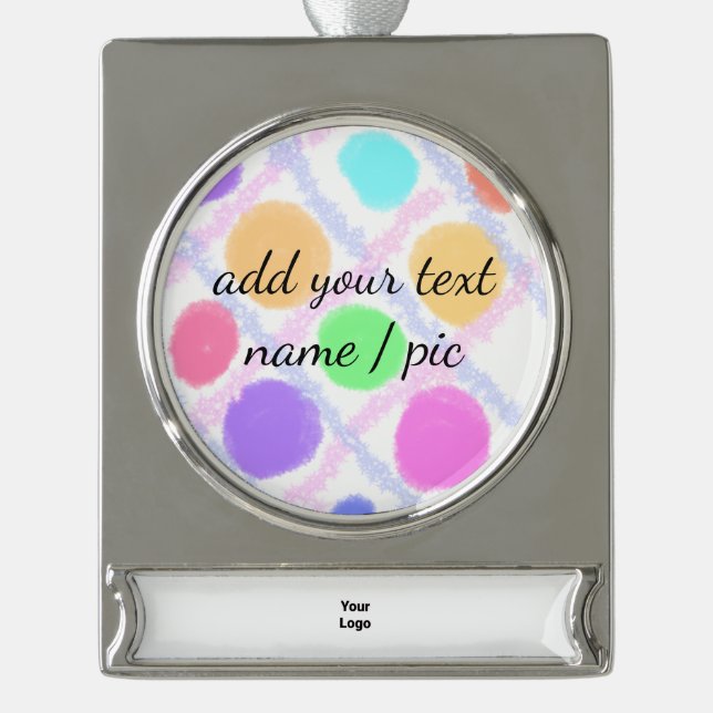 simple minimal add your name bridesmaid wedding  s silver plated banner ornament (Front)