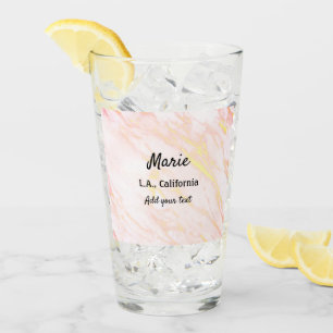 simple minimal add your name city text marble c glass