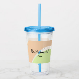 SIMPLE MINIMAL add your name custom bridesmaid C Acrylic Tumbler