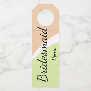 SIMPLE MINIMAL add your name custom bridesmaid C Bottle Tag
