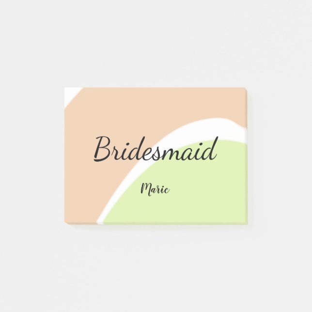 SIMPLE MINIMAL add your name custom bridesmaid   C Post-it Notes (Front)