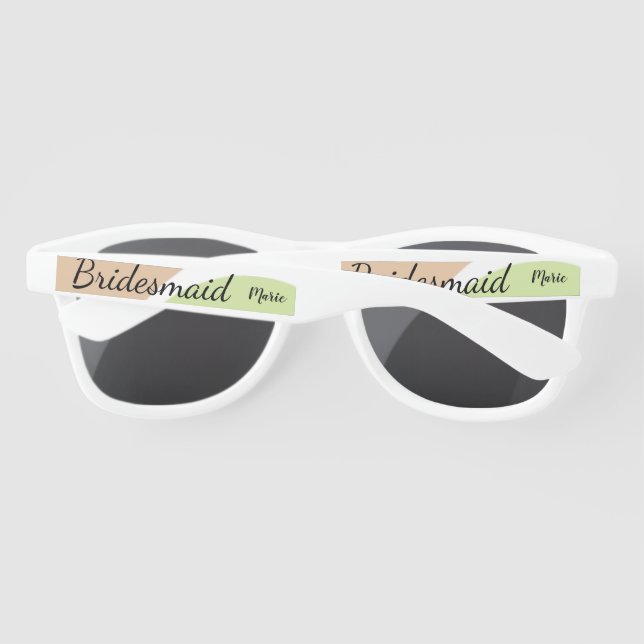 SIMPLE MINIMAL add your name custom bridesmaid   C Sunglasses (Back)