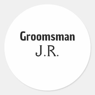 SIMPLE MINIMAL add your name custom groomsman Classic Round Sticker