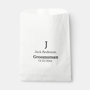 SIMPLE MINIMAL add your name custom groomsman  Favour Bag