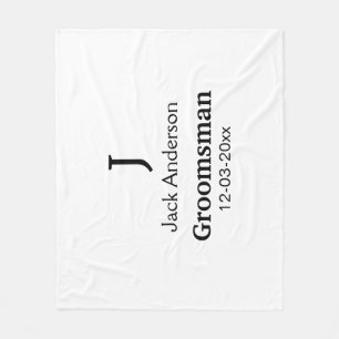SIMPLE MINIMAL add your name custom groomsman  Fleece Blanket
